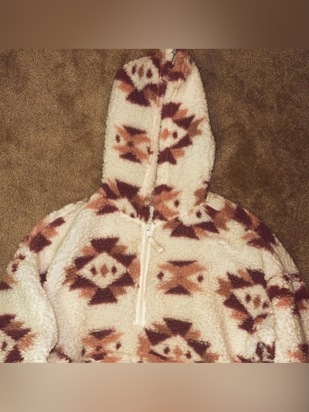 Target Cream Aztec Sherpa Hoodie